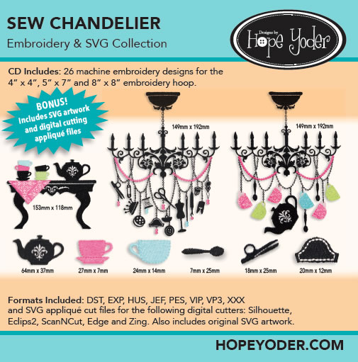Sew Chandelier Embroidery Collection