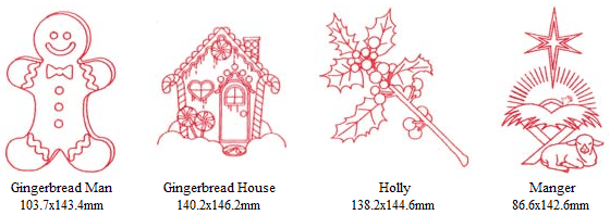 Christmas Redwork Embroidery Designs