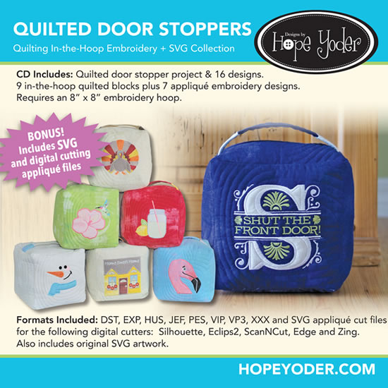 Quilted Door Stoppers Embroidery Collection