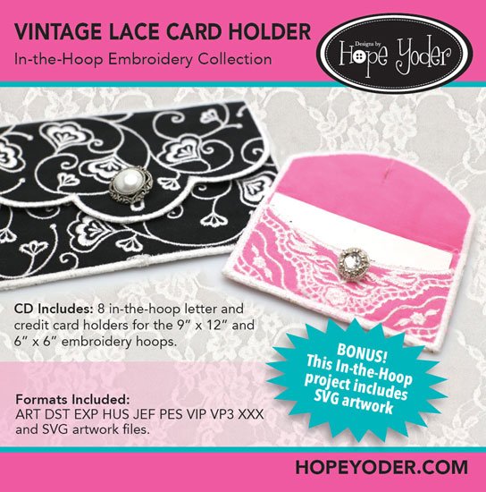 Vintage Lace Card Holder In-the-Hoop Embroidery Collection