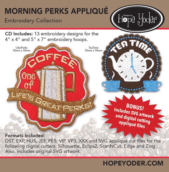 Morning Perks Applique Embroidery Collection
