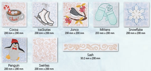 Quilted Winter Table Runner Embroidery Designs
