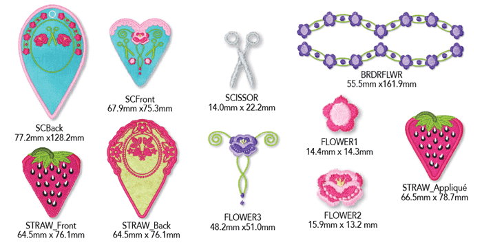 Sweet Scissor Cases In-the-Hoop Embroidery Designs
