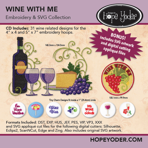 Wine With Me Embroidery Collection