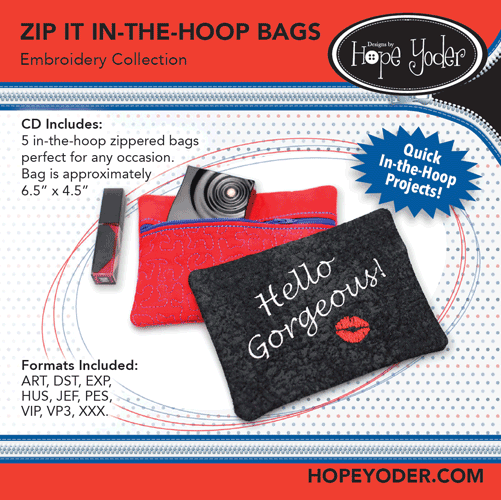 Zip It In-the-Hoop Bags Embroidery Collection